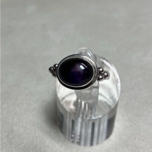 Sterling Silver Deep Purple Amethyst Ring
